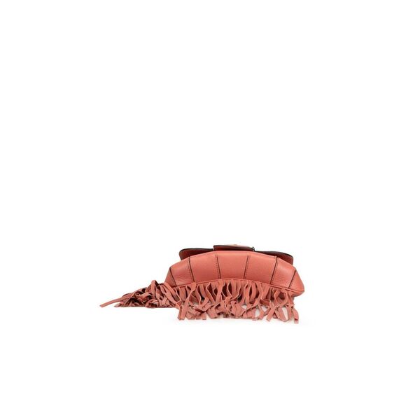 Pre Loved Gucci Fringe Leather Crossbody Bag Women Pink - Picture 3 of 7